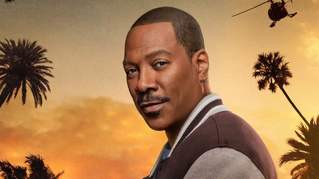 Poster avec Eddie Murphy au centre, tiré du film Le flic de Beverly Hills 4